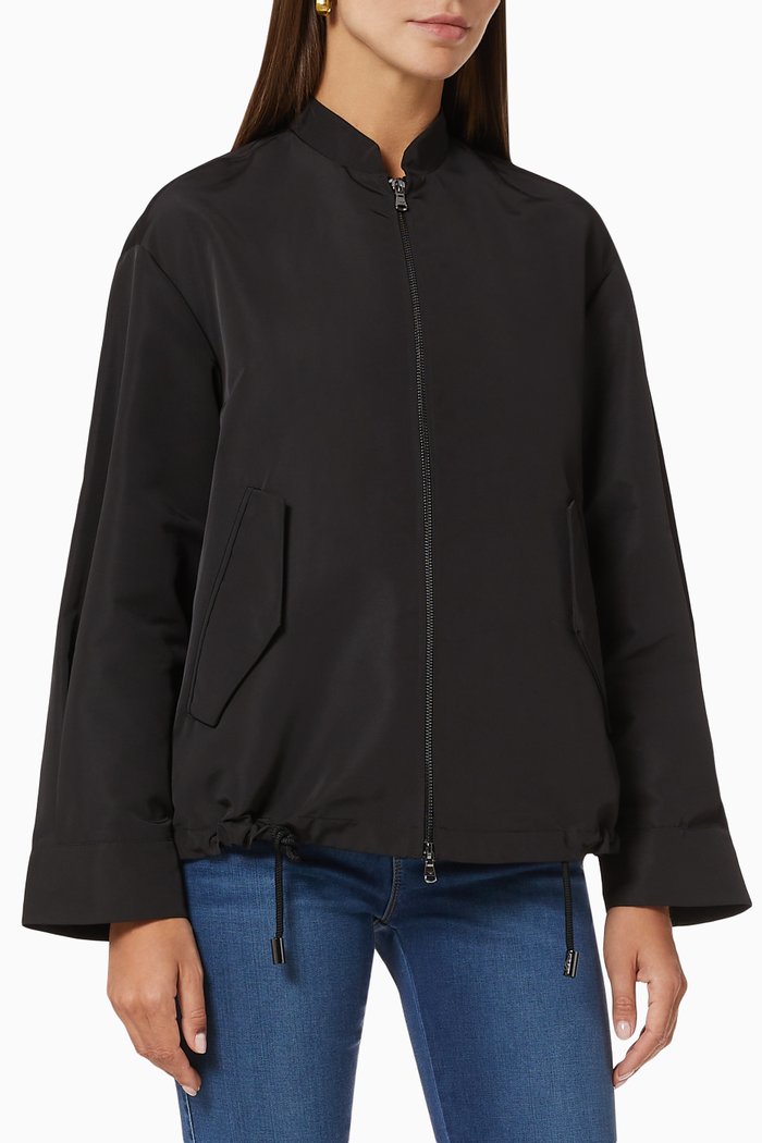 

Nylon Bomber Jacket, Black