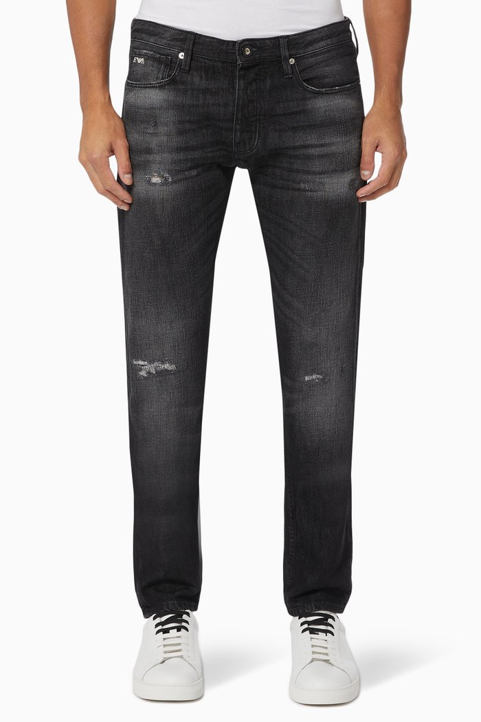 

EA Embroidered Jeans, Black