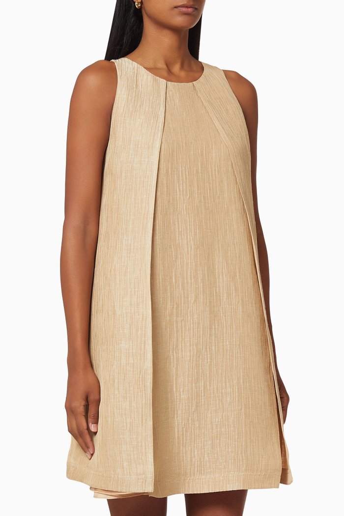 

Seersucker Linen Dress, Neutral