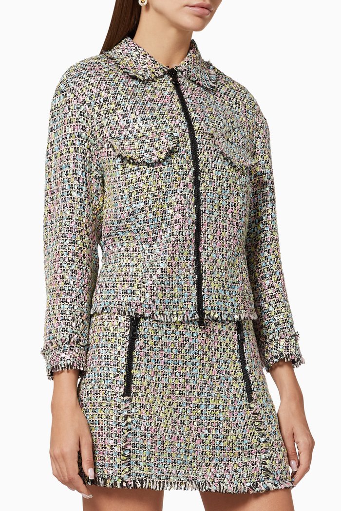 

Tweed Cropped Jacket, Multicolour