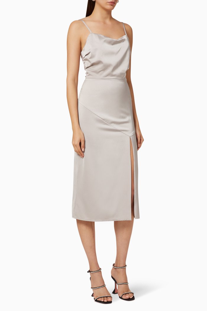 Grande Satin Dress, Neutral