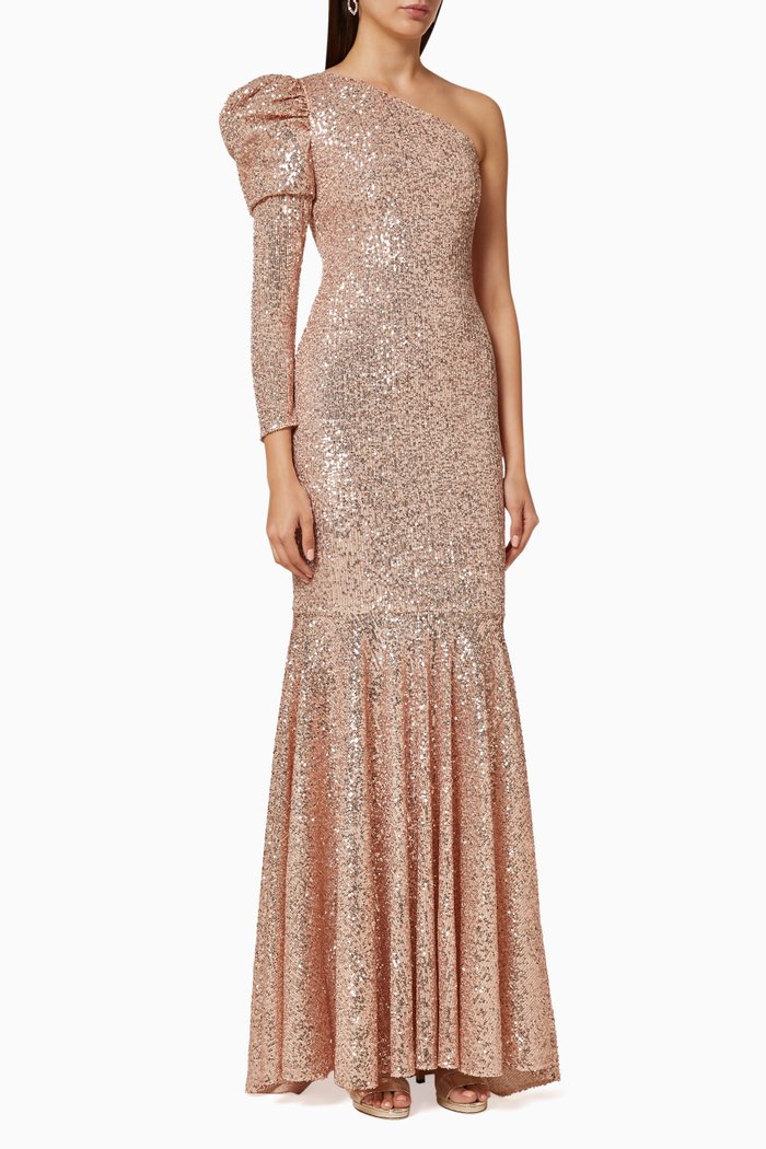 

Loraine Metallic Gown, Rose gold