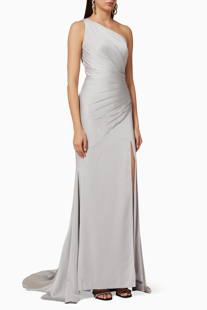 

Carol Satin Gown, Silver
