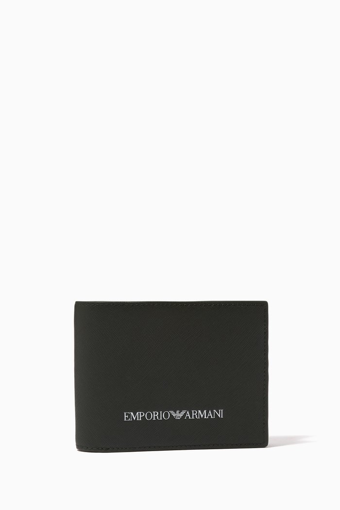 

Saffiano Print Wallet in Renegrated Leather, Green