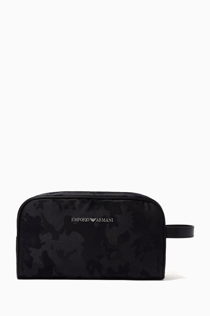 

Camo Travel Beauty Case in Jacquard, Black