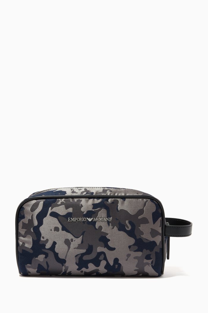 

Camo Travel Beauty Case in Jacquard, Blue