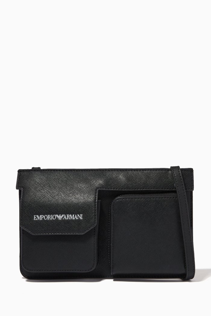 

EA Tech Case Crossbody Bag in Eco Leather, Black