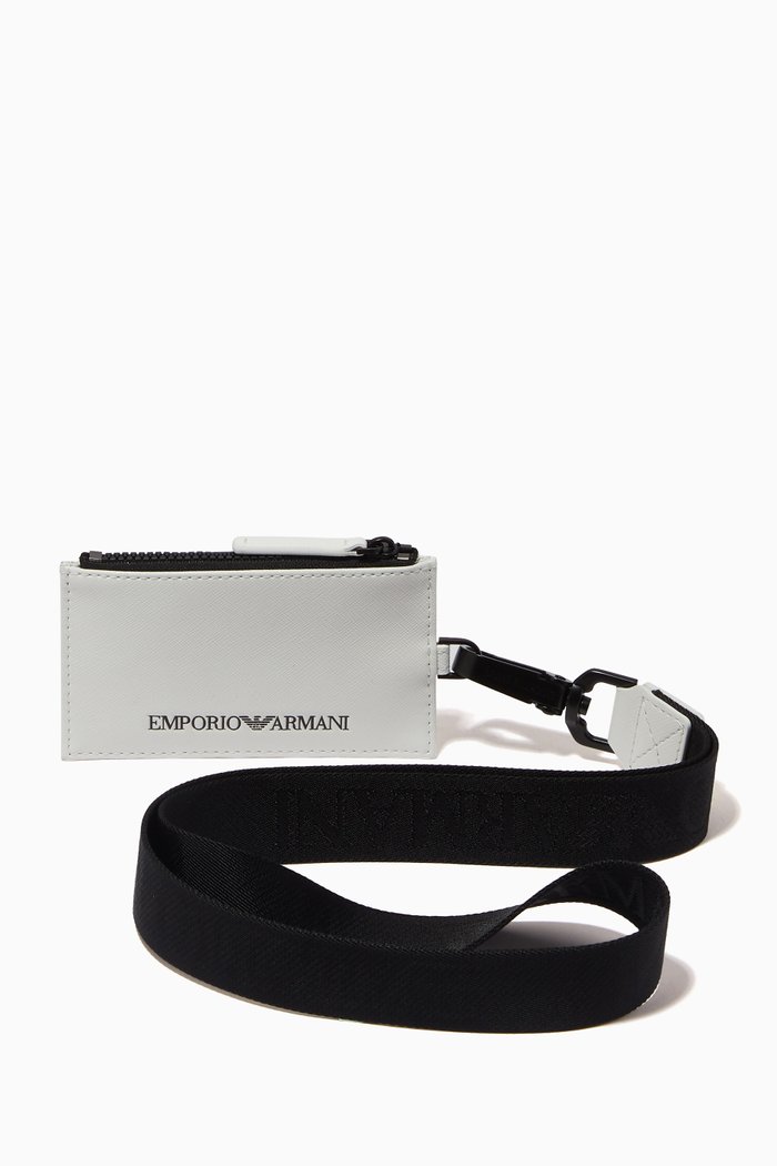 

EA Cardholder Lanyard in Eco Leather, White