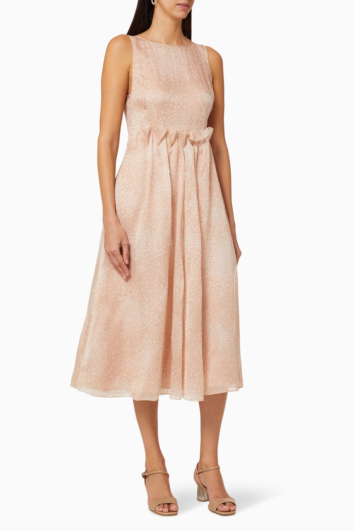 

Pois Explosion Midi Dress, Neutral