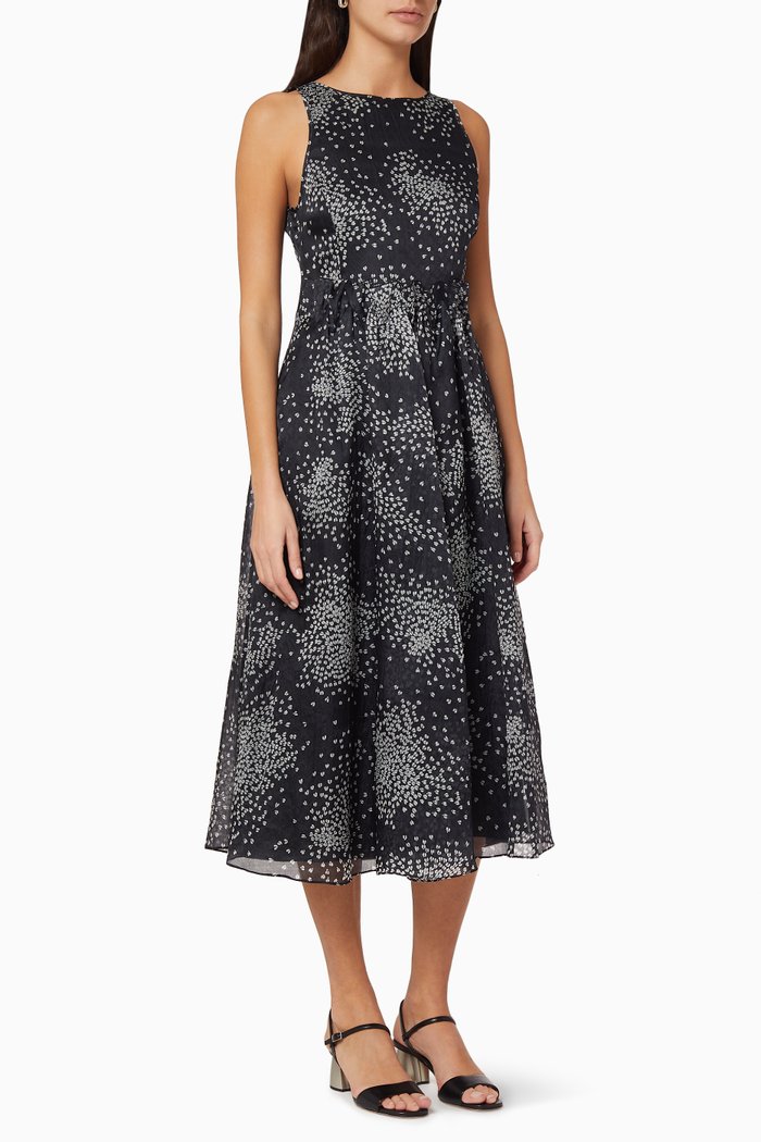 

Pois Explosion Midi Dress, Black