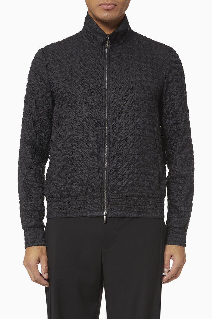 

Quilted Zip-up Jacket, Black