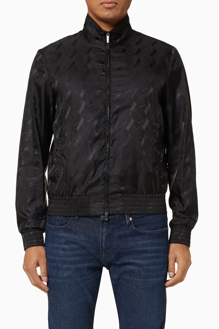 

EA Monogram Nylon Jacket, Black