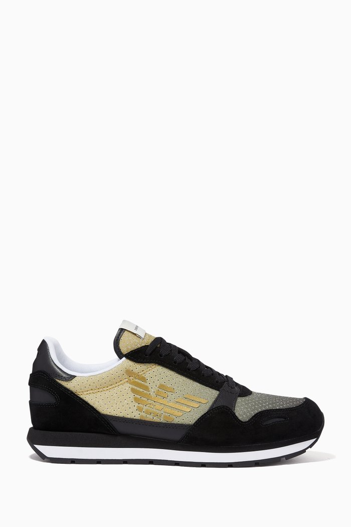 

Glitter sneakers in Suede, Gold