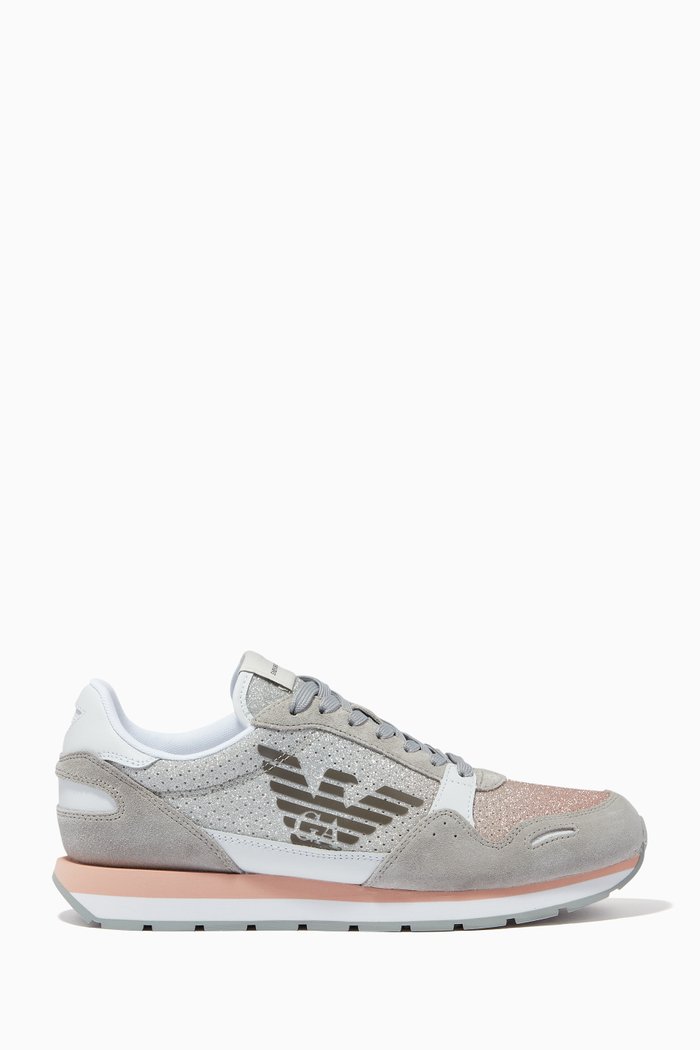 

Glitter sneakers in Suede, Grey