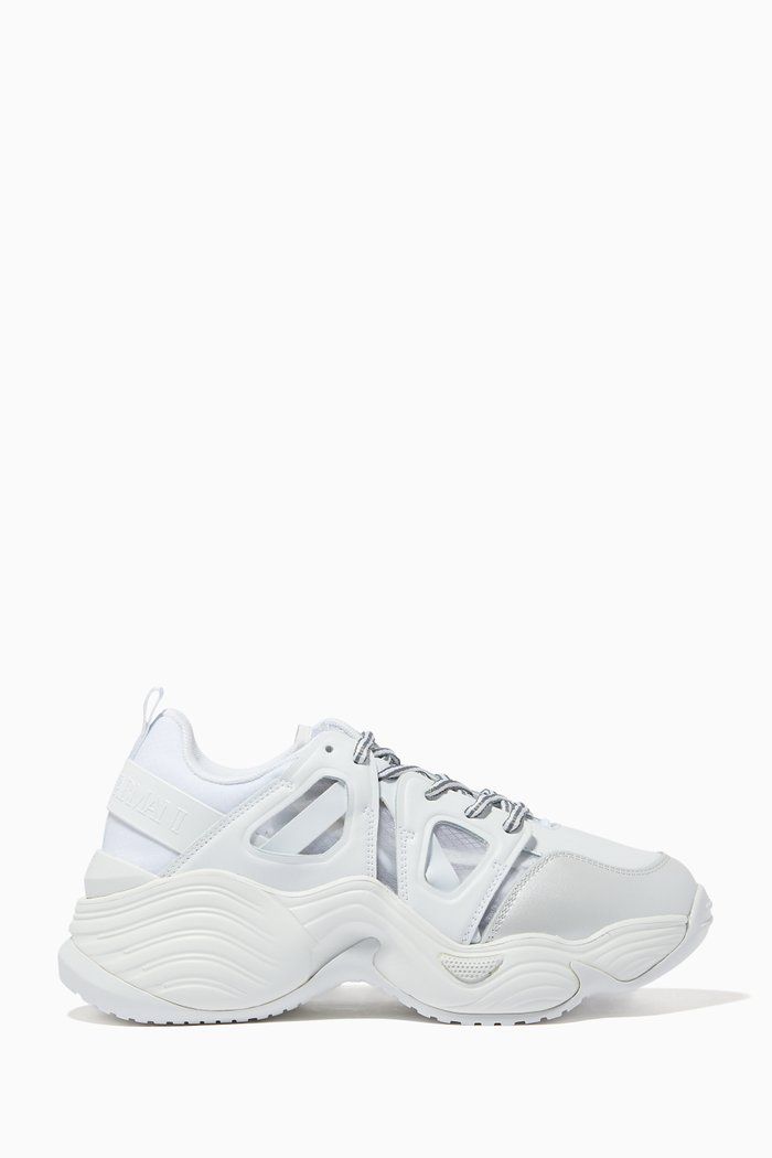 

Angel Cube Sneakers in Leather and Mesh, White
