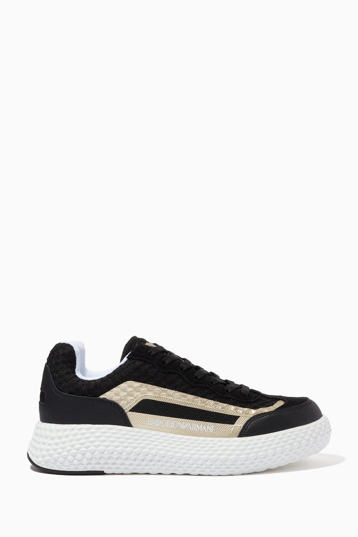 

Bomber Sneakers in Mesh & Suede, Black