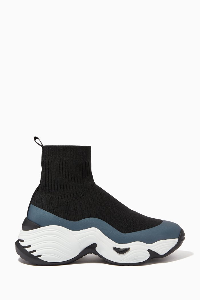 

Angel Cube HiTop Sock Sneakers in Knit, Black