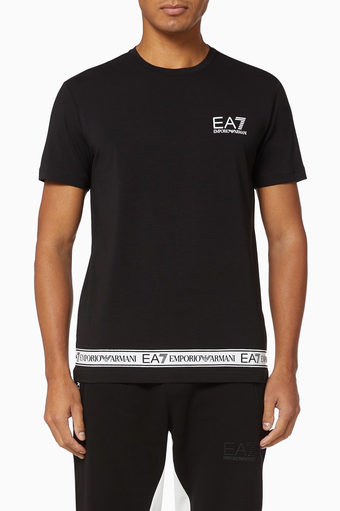 

EA7 Tape Hem Jersey T-Shirt, Black