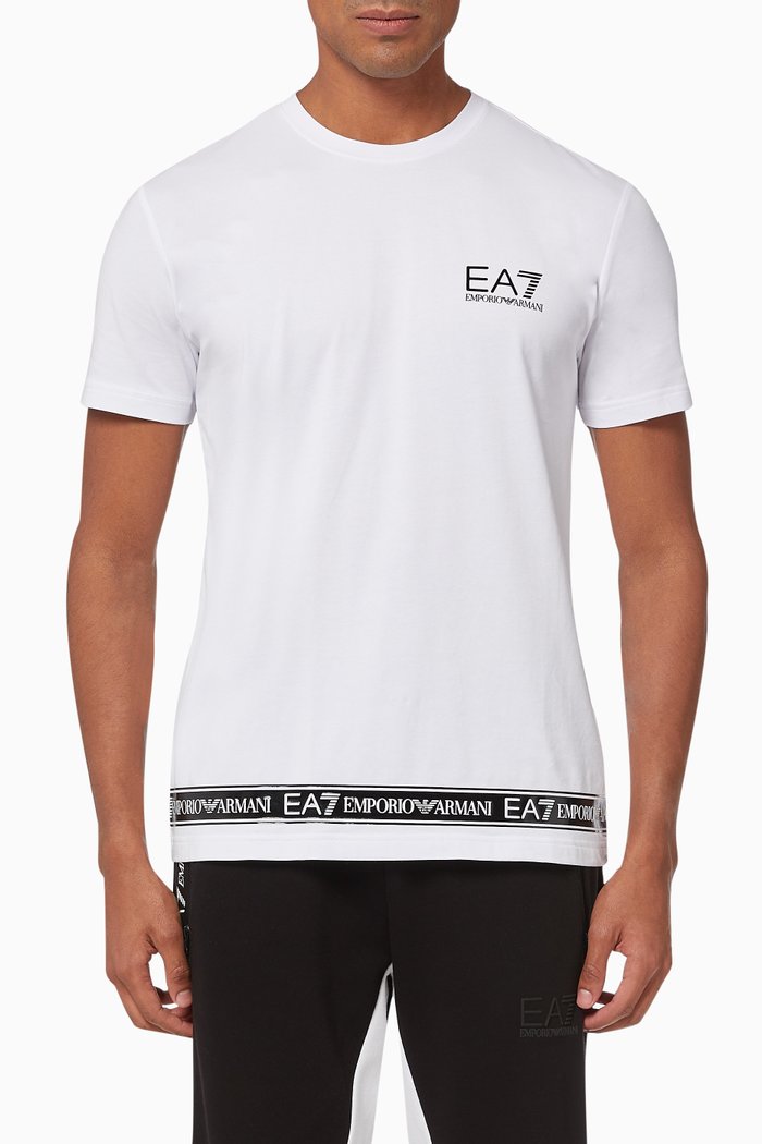 

Logo Tape Cotton Jersey T-Shirt, White