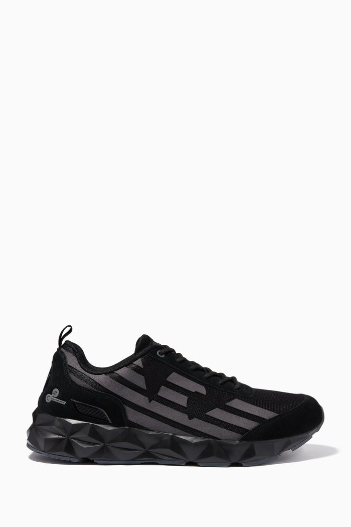 

EA7 Ultimate C2 Kombat Sneakers in Suede & Mesh, Black
