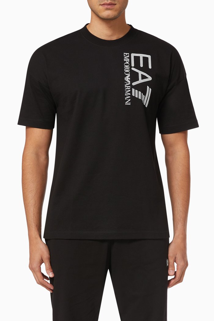 

EA7 Oversized T-shirt in Cotton, Black