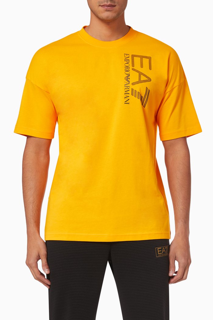 

EA7 Oversized T-shirt in Cotton, Yellow