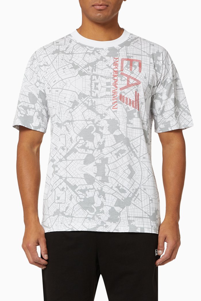 EA7 Visibility Map Jersey T-shirt, White