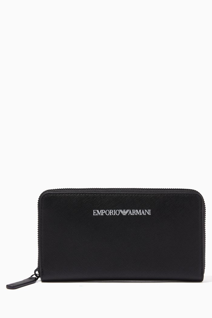 

Zip-Around Wallet in Eco Leather, Black