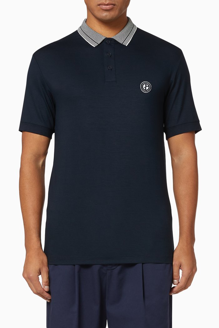 

GA Patch Jersey Polo Shirt, Blue