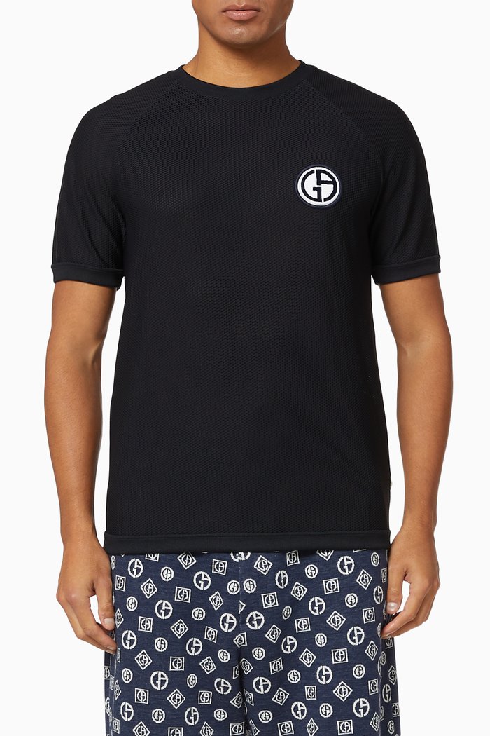 

GA Logo Patch Mesh T-Shirt, Blue