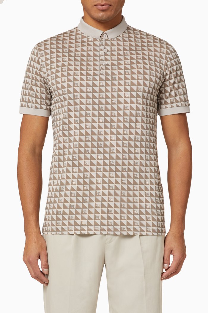 

GA Monogram Polo Shirt, Neutral