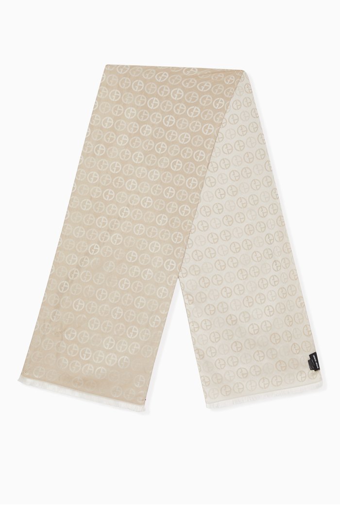 

GA Logo Scarf in Silk, Neutral