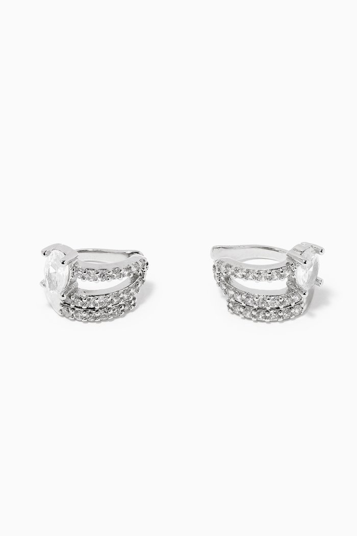 Pavé Ballier Ear Cuff, Silver