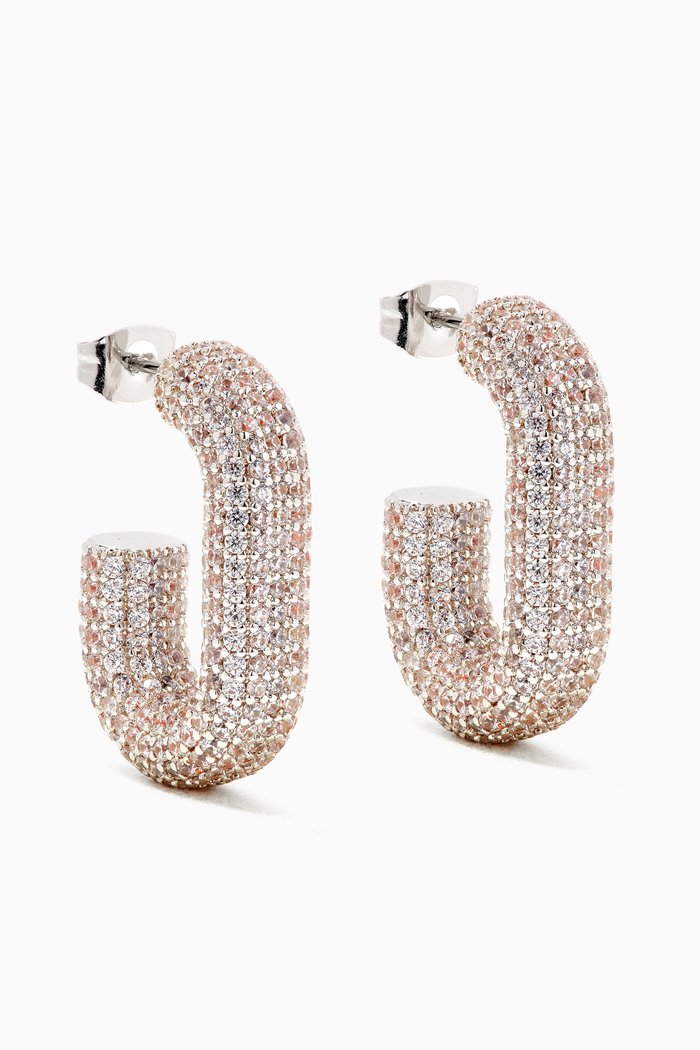 

Pavé Bijou Loop Hoops, Silver