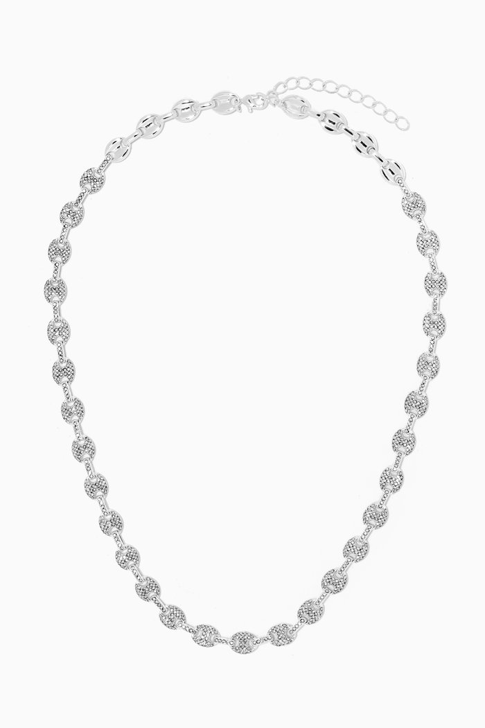 

Pavé Mariner Chain Necklace, Silver