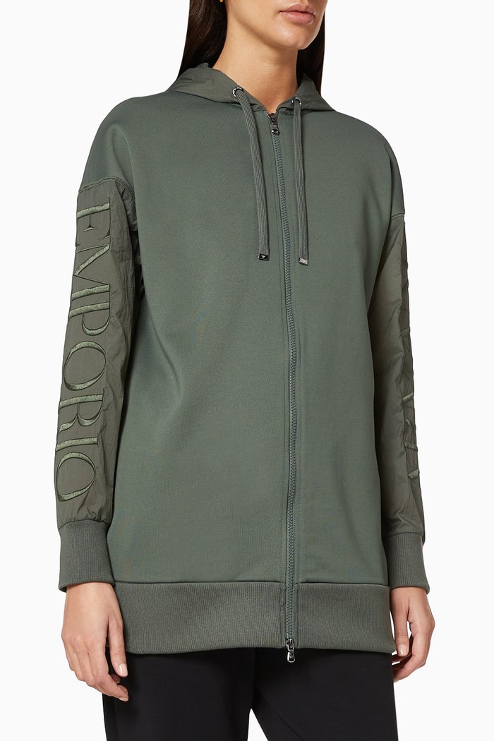 

EA Sleeves Double Jersey Hooded Sweatshirt, Green