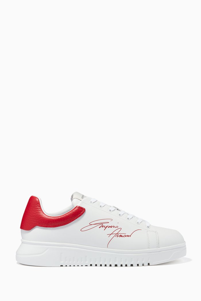 

EA Signature Sneakers in Leather, White