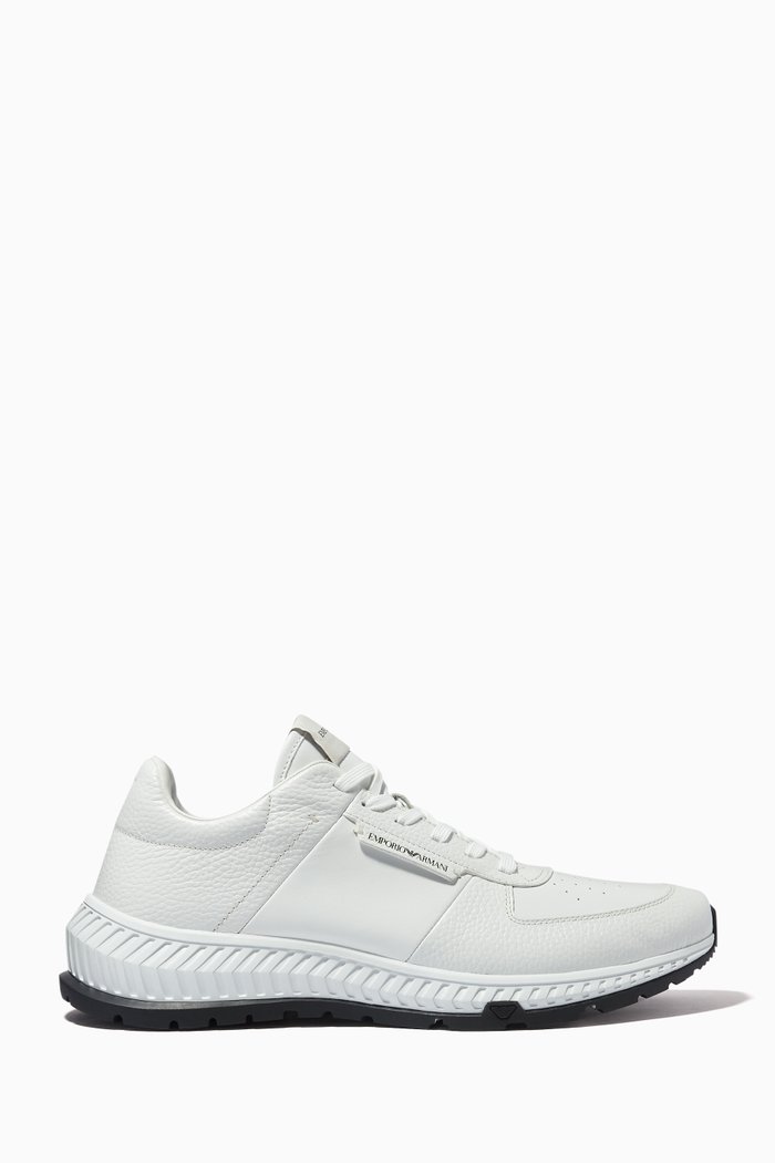 

EA Essential Sneakers in Tumbled Leather, Neutral