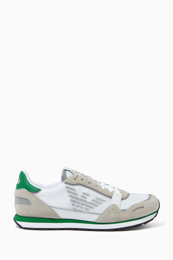 

Zone Runner Sneakers in Mesh & Suede, Grey