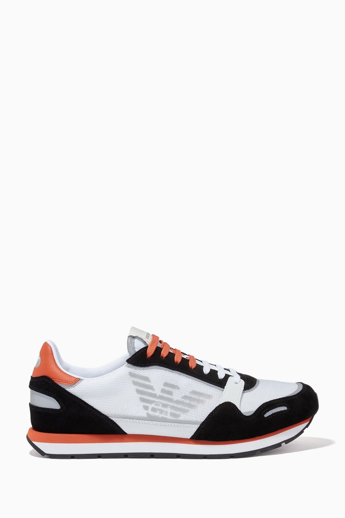 

Zone Runner Sneakers in Mesh & Suede, Black
