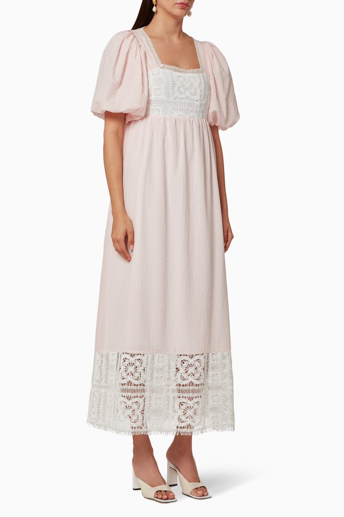 

Lace Cotton Dress, Pink