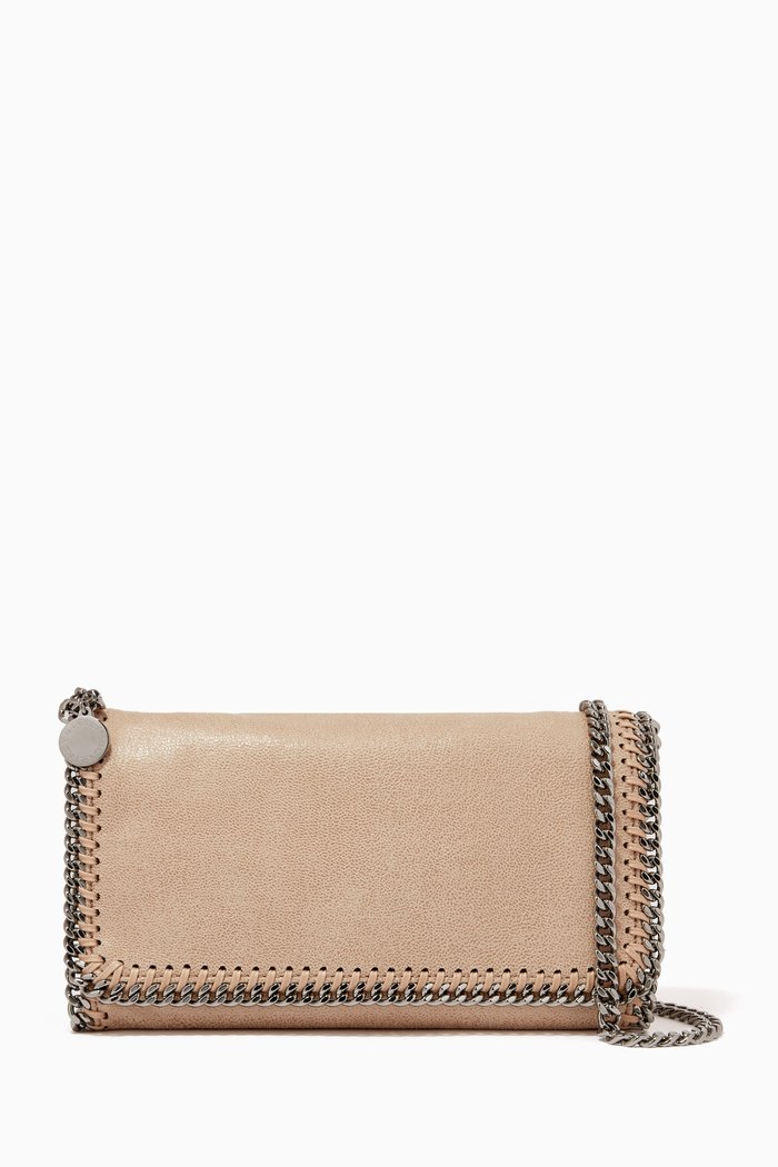 Falabella Crossbody Bag in Shaggy Deer Fabric, Neutral