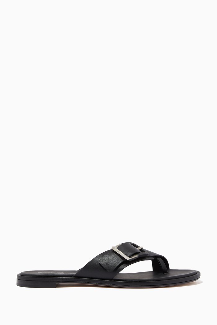 

Kriss Kross Buckle Sandals in Leather, Black