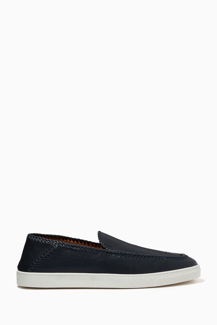 

Slip-on Sneakers in Leather, Blue