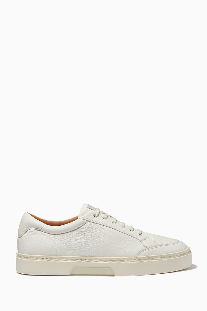 

Lace-Up Sneakers in Deer Leather, White