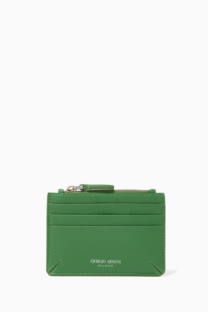 

La Prima Cardholder in Tumbled Leather, Green