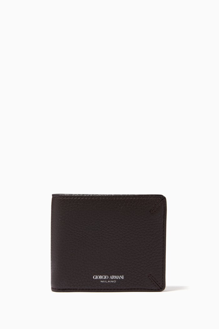 

La Prima Bi Fold Wallet in Tumbled Leather, Brown