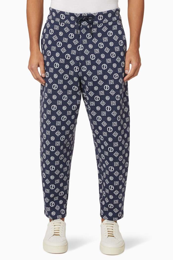 

GA Monogram Jersey Trousers, Blue