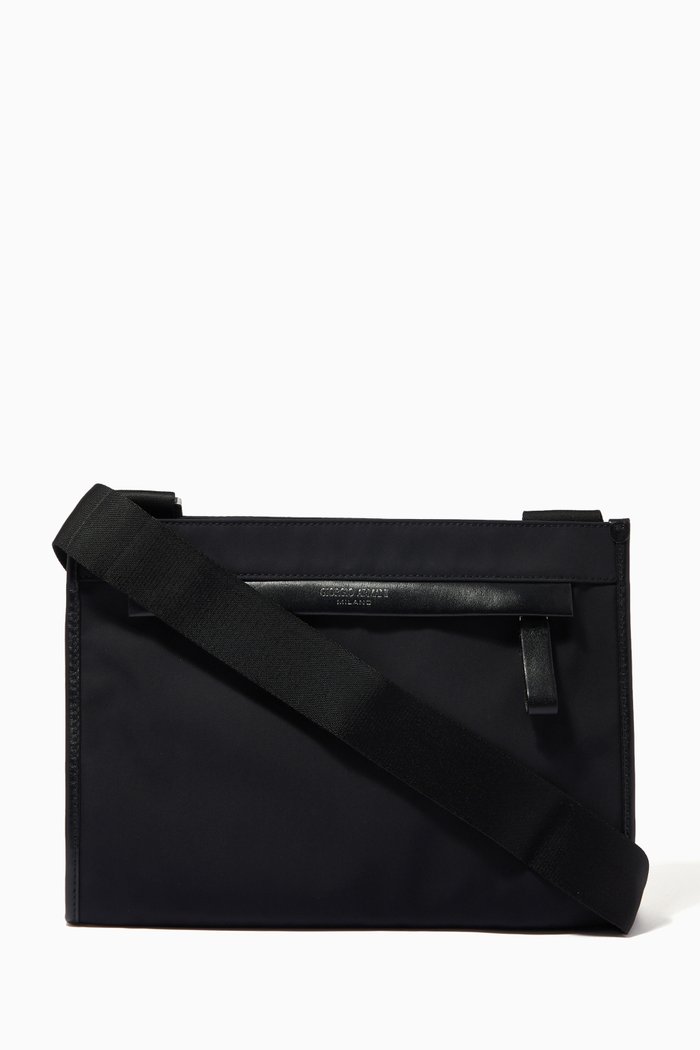 

GA Flat Crossbody Bag in Nylon, Black