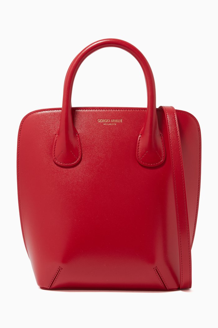 La Prima Handbag in Palmelatto Leather, Red